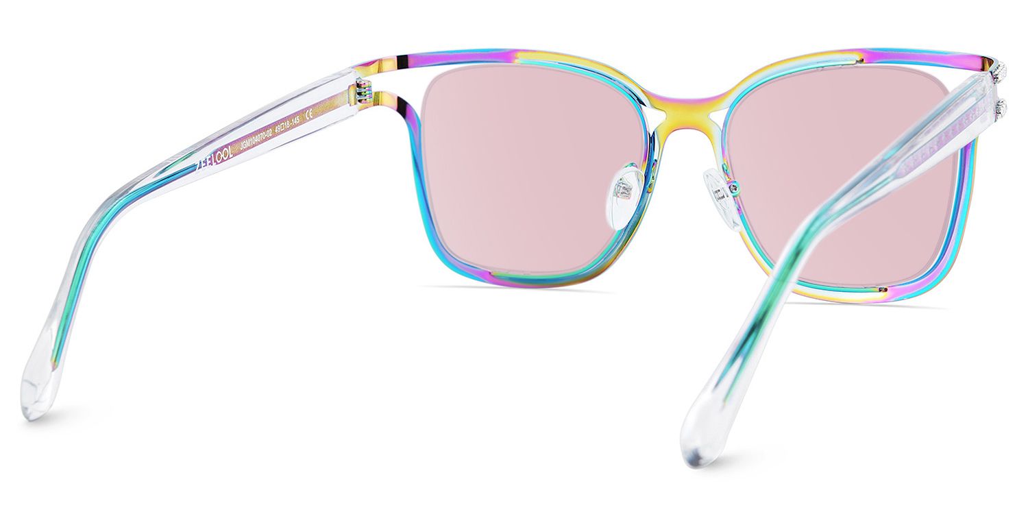 Shine Iridescent Square Polarized Sunglasses for Driving | ZEELOOL UK4