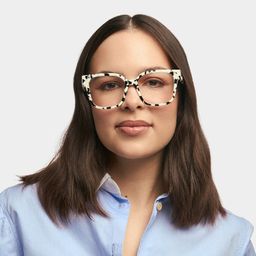 Kerri Cow Print Square Glasses0