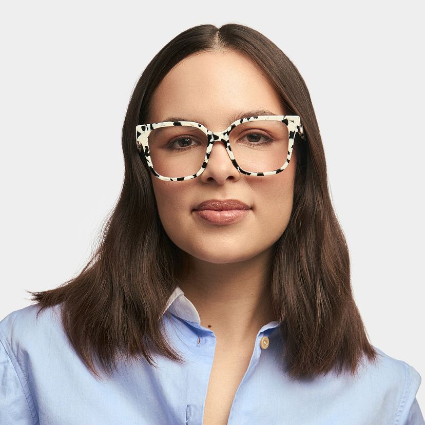 Kerri Cow Print Square Glasses