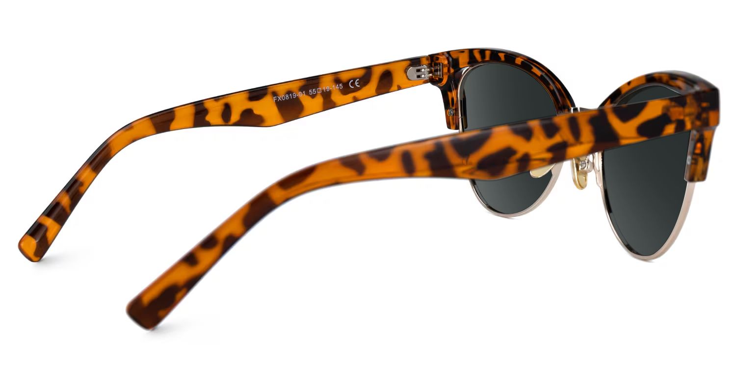 Charlene Tortoise Frame Sunglasses with Browline Style | ZEELOOL UK3