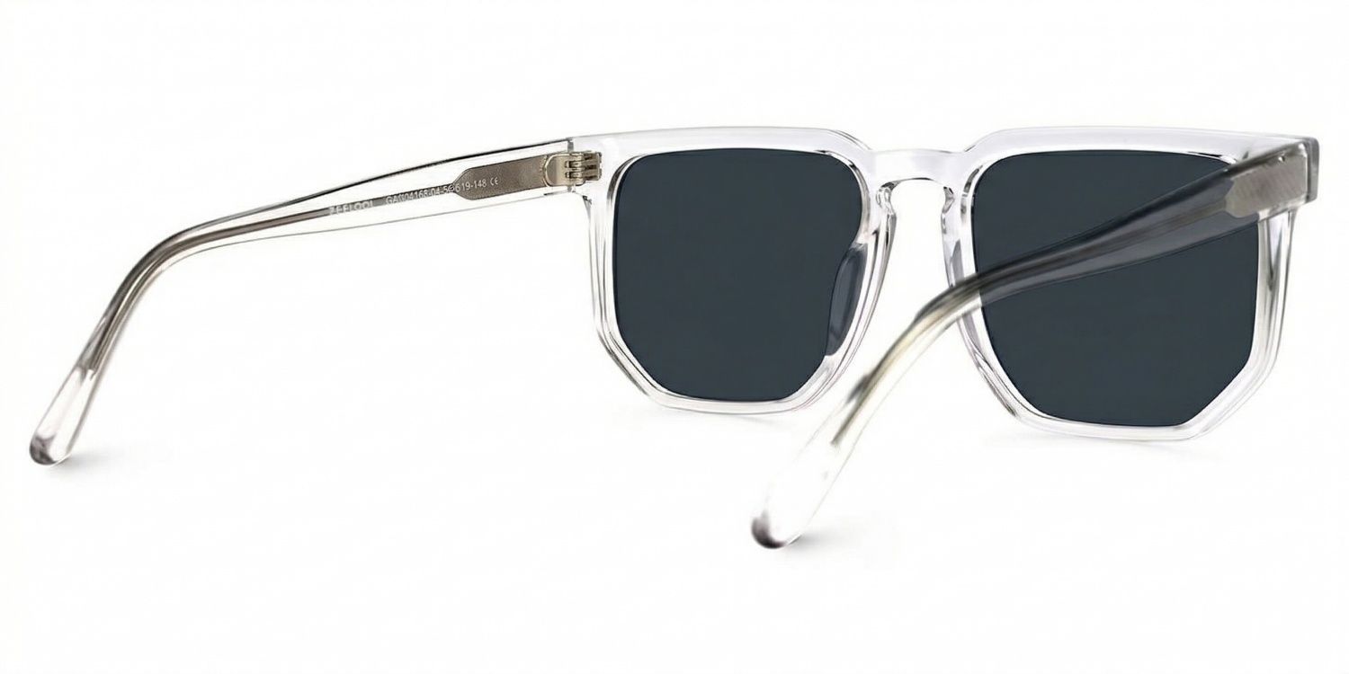 Matherne Acetate Clear Square Frame Sunglasses | ZEELOOL UK3
