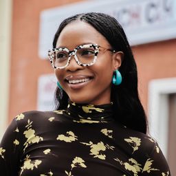 Lidia Cow Print Square Glasses6