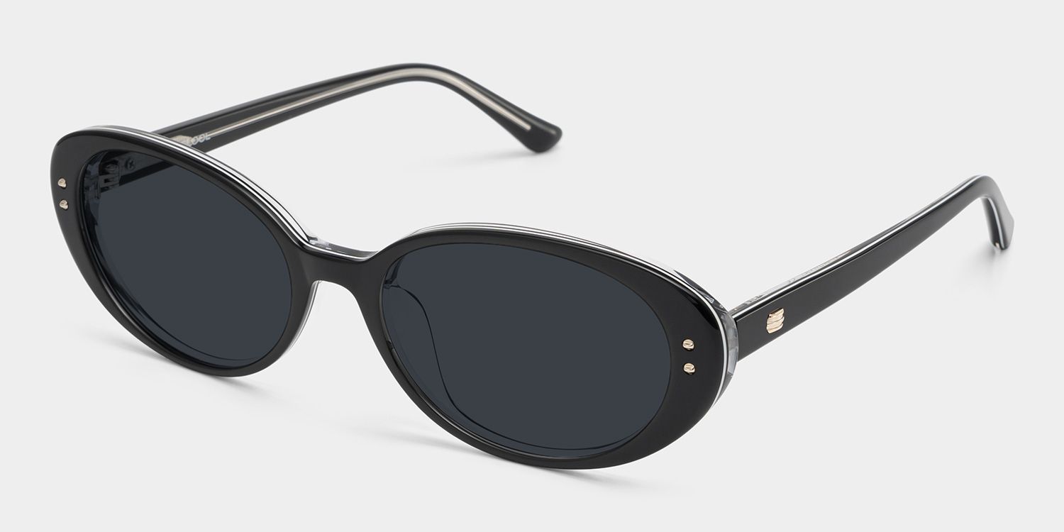 Lennon Black Oval Sunglasses to Frame Your Face | ZEELOOL UK2