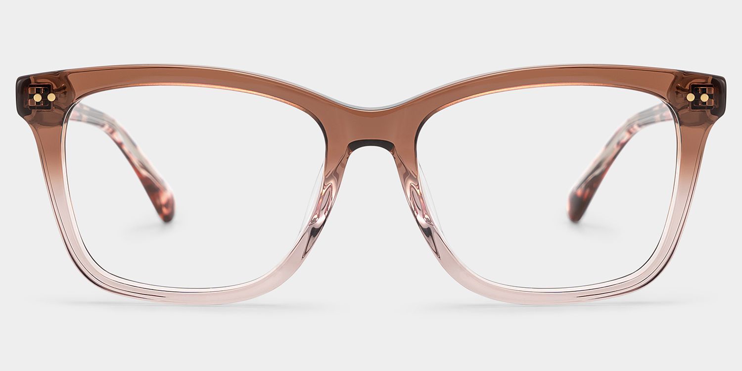 Layla Brown Flower Square Eyeglass Frames | ZEELOOL1
