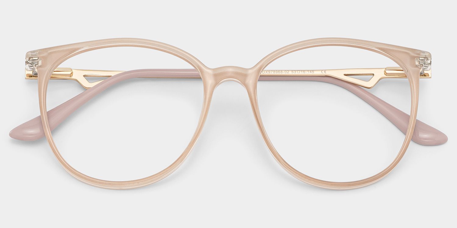 Chanty Round Pink Eyeglasses and Thin Frames1