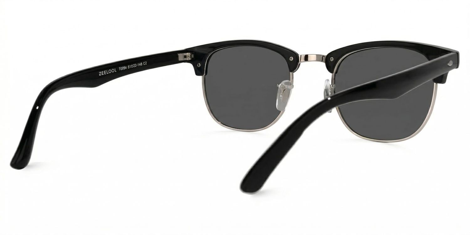 Hacker Black Frame Sunglasses with Browline Style | ZEELOOL UK3