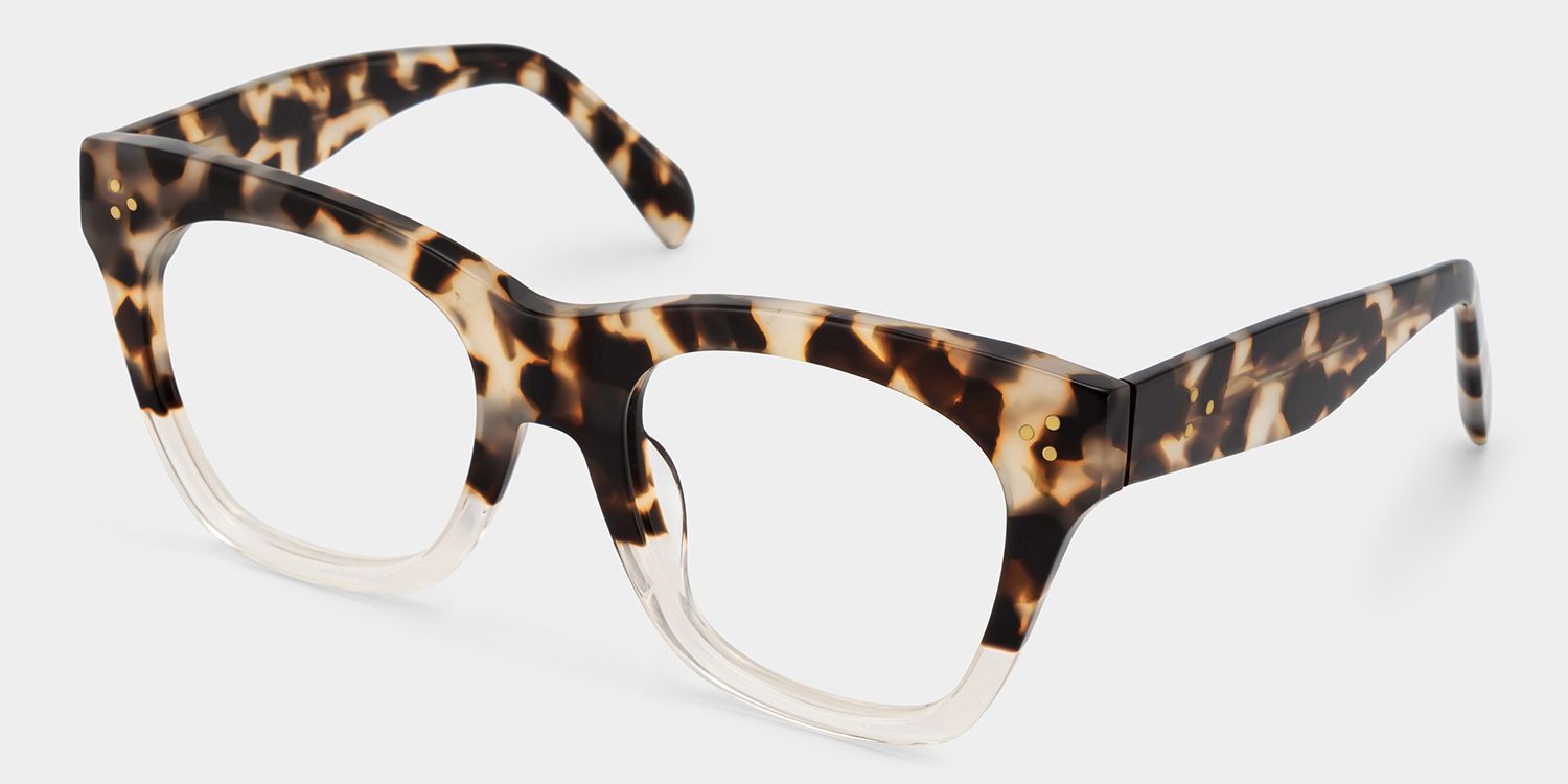 Rectangle Tandy Light Tortoise Frame Glasses | ZEELOOL UK2