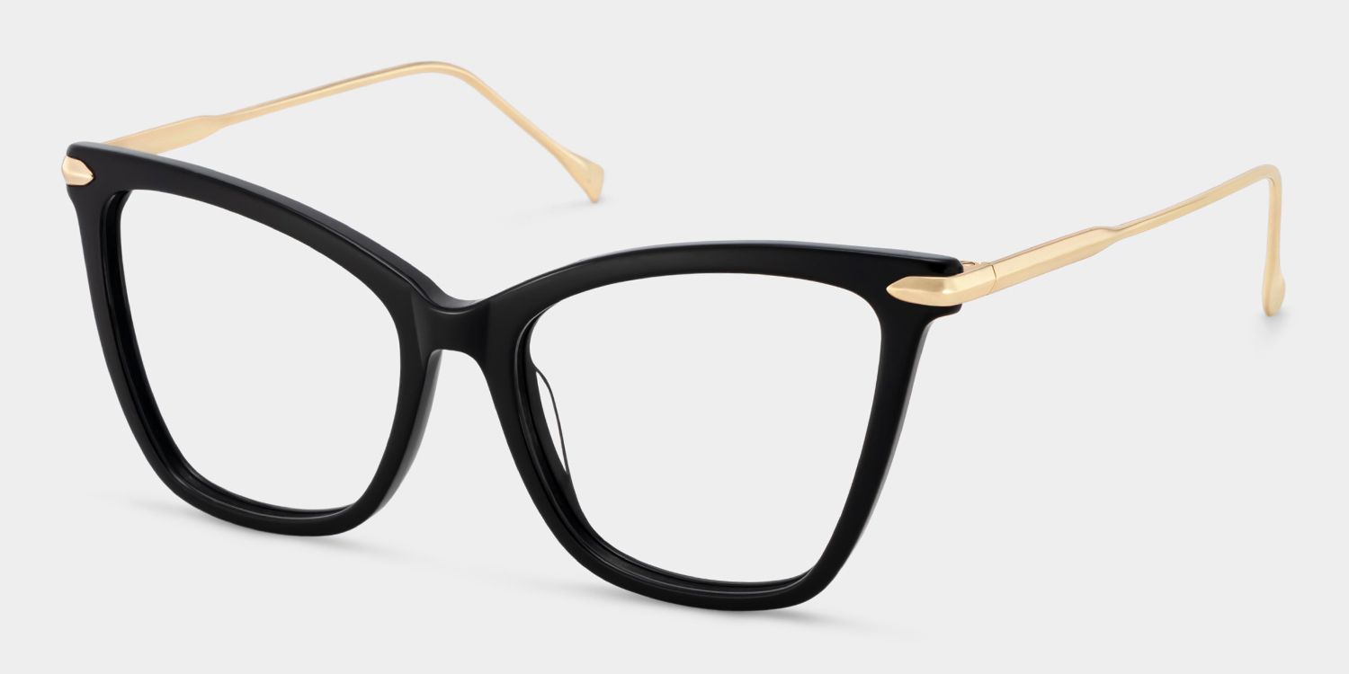 Hilary Butterfly Black Eyeglasses with Oversized Frames2