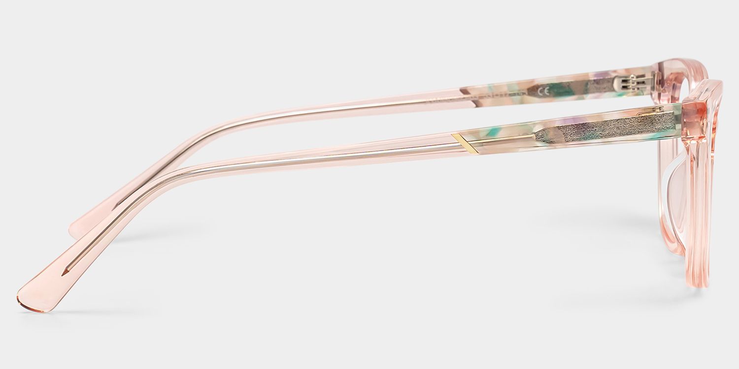 Cassia Pink Jentle Garden Rectangle Acetate Glasses | ZEELOOL4