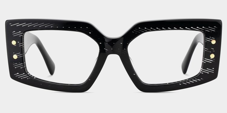 Nogueda Square Black Glasses