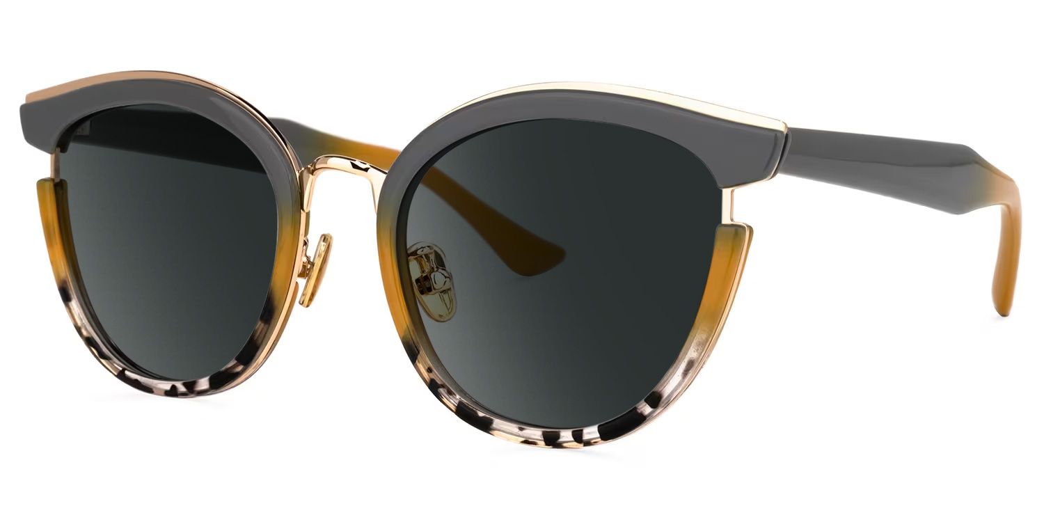 Laraine Cat Eye Gray Full Rim Sunglasses | ZEELOOL UK1