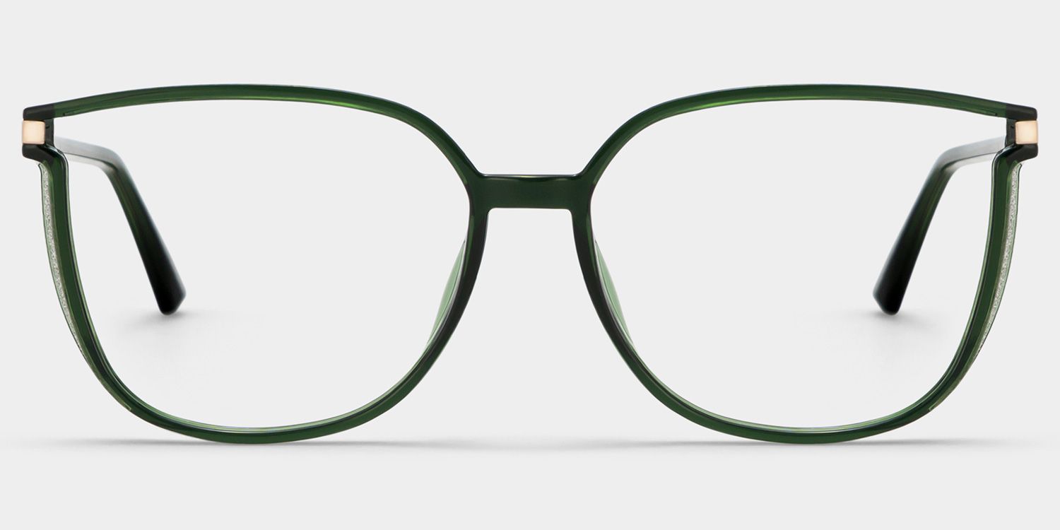 Rodz Square Dark-Green Frame Glasses | Zeelool0
