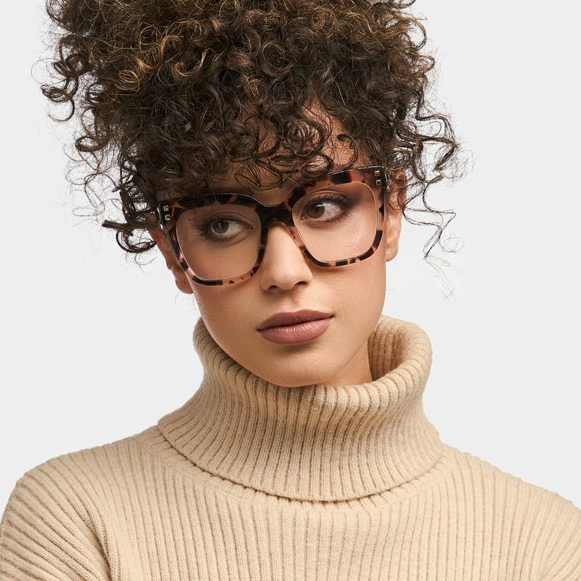 Minguela Pink-Tortoise Square Glasses