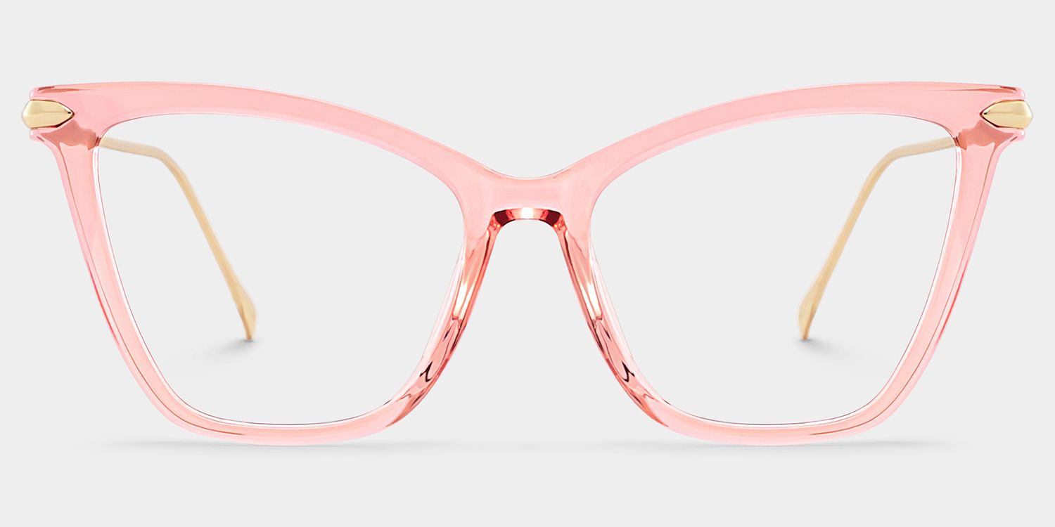 Hilary Butterfly Light Pink Transparent Eyeglasses0