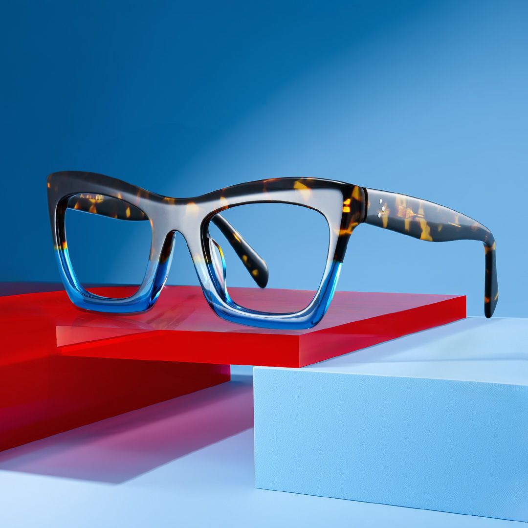 Benitez Square Blue-Tortoise Frame Glasses | Zeelool0