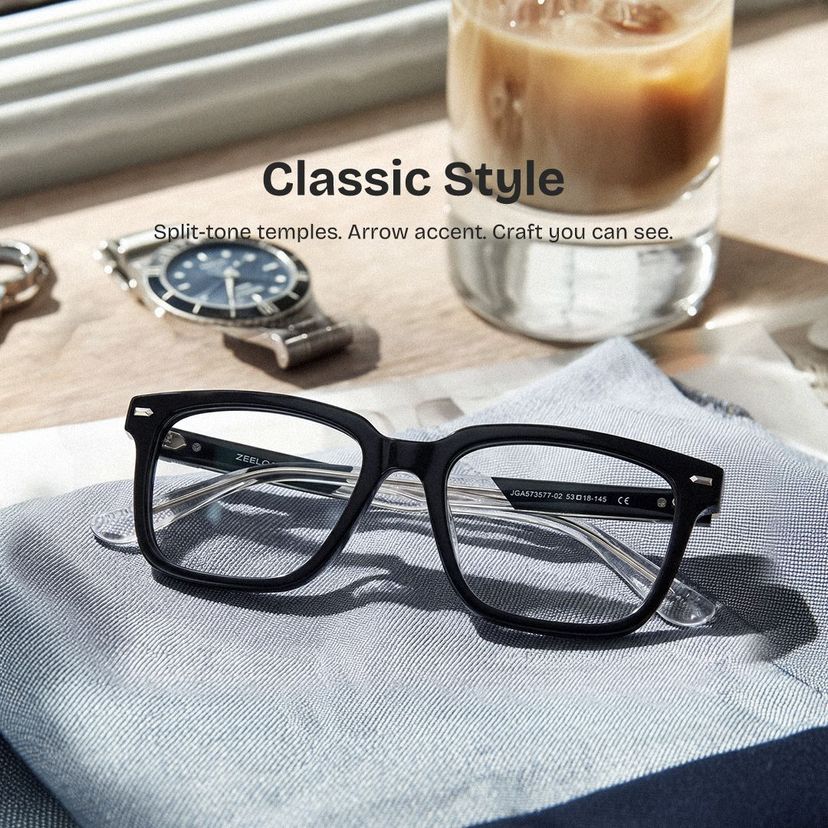 George Black Rectangle Glasses
