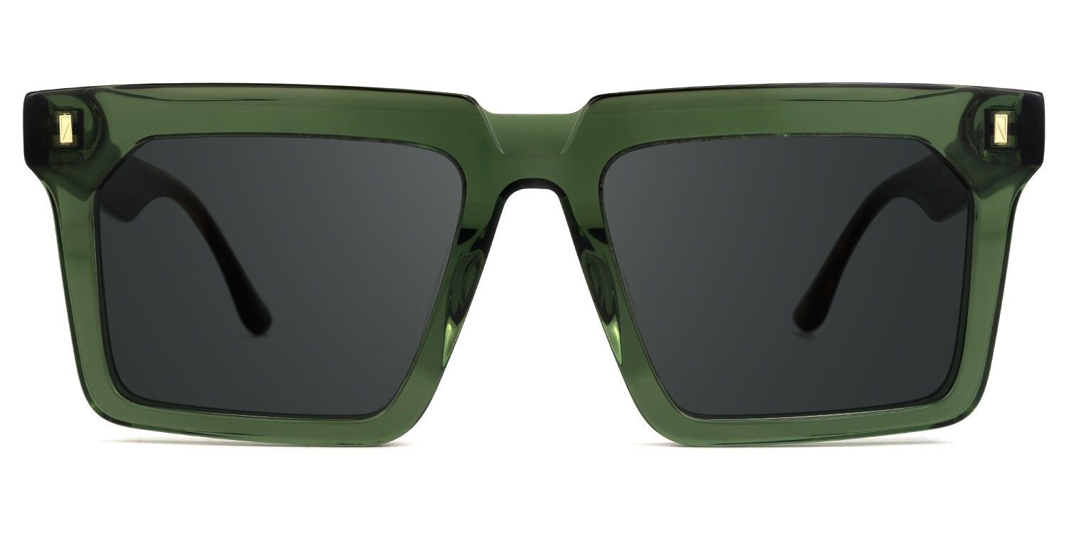 Moreland Rectangle Green Full Rim Sunglasses | ZEELOOL UK0
