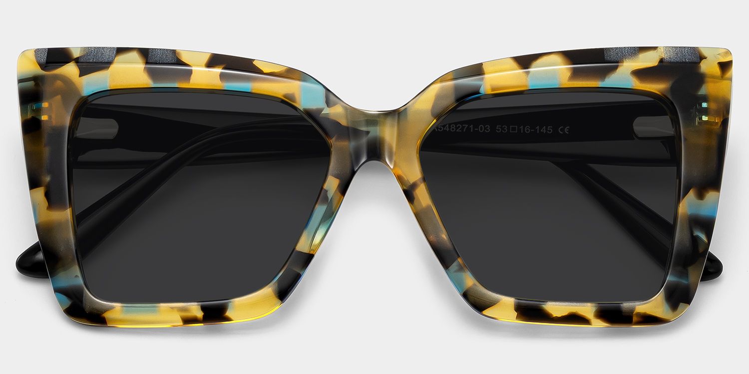Thiline Acetate Tortoise Square Frame Sunglasses | ZEELOOL UK1