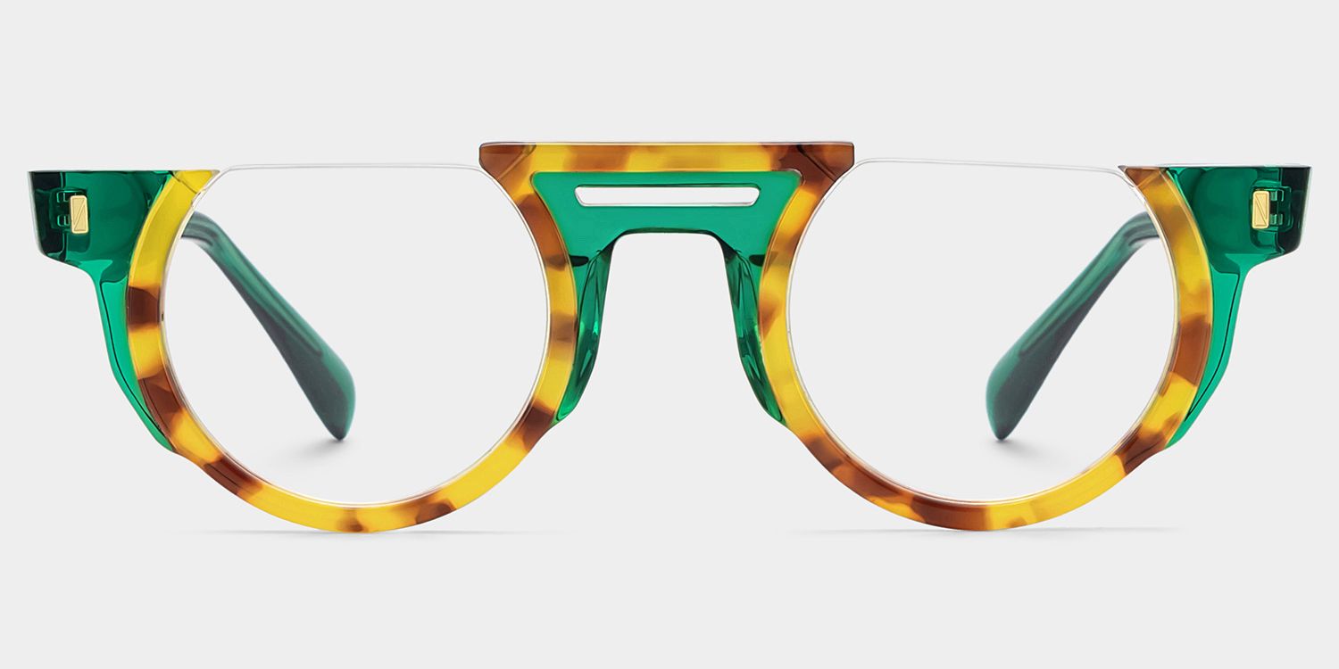 Mastin Round Tortoise Half Frame Glasses1