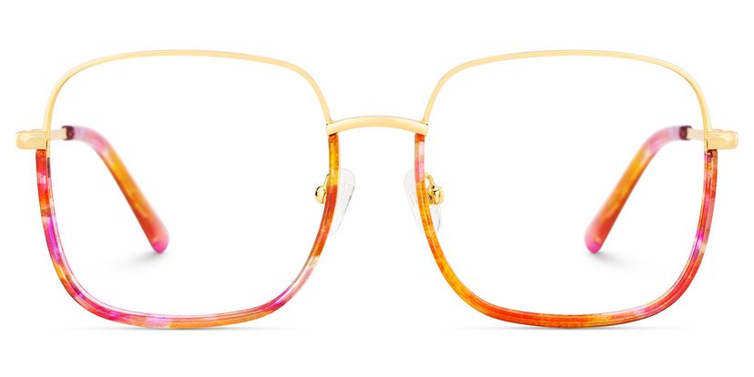Wade Red Floral Square Glasses