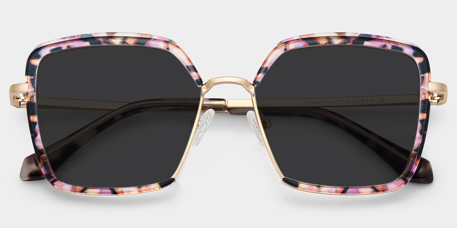Cordaro Purple-Floral Square Polarized Sunglasses for Driving | ZEELOOL UK1