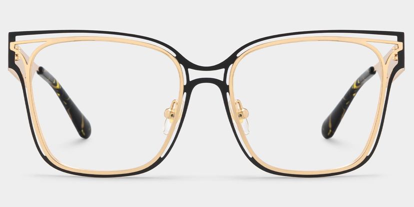 Dacarine Black Gold Square Glasses