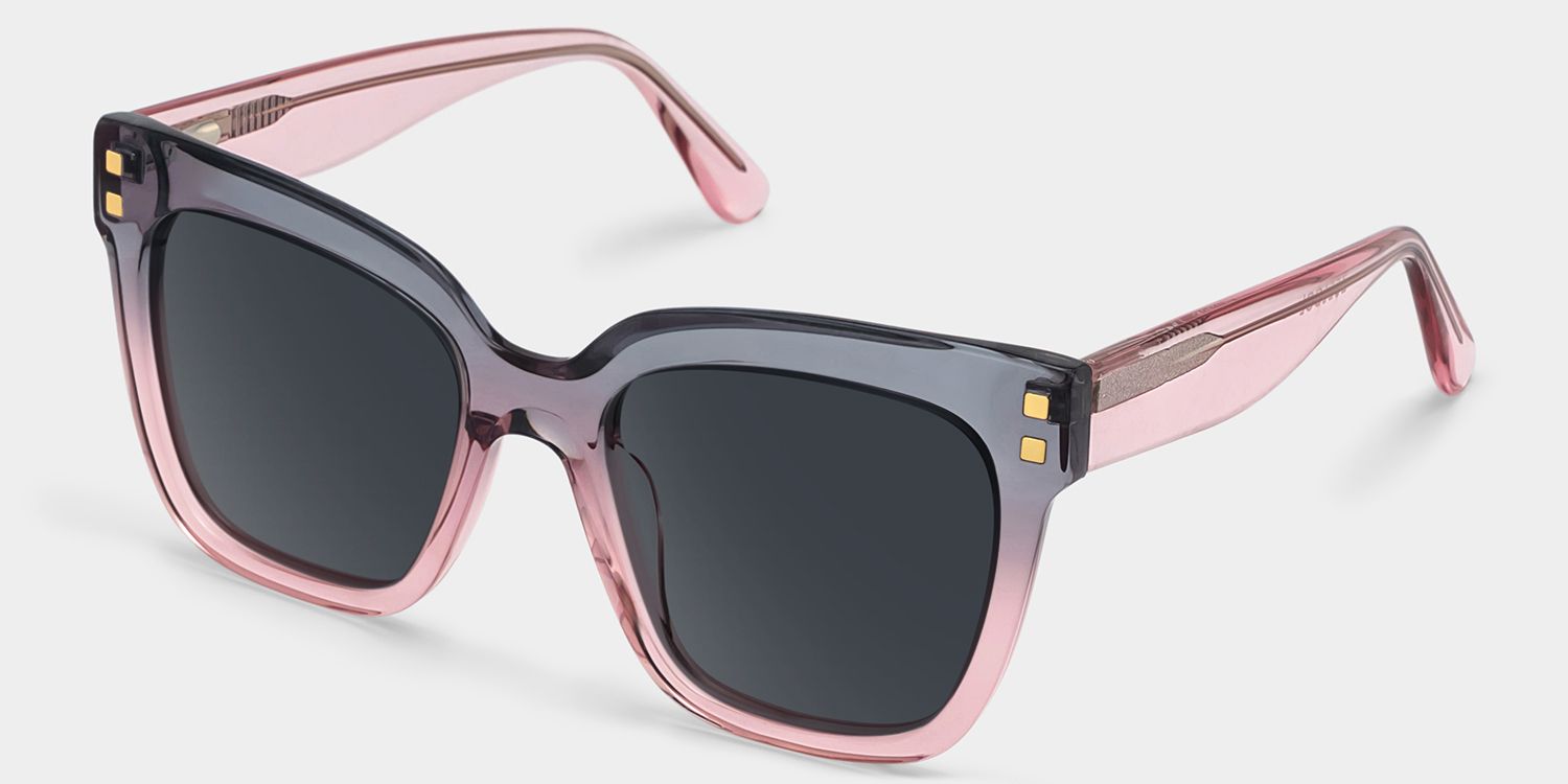 Minguela Square Gray Pink Sunglasses for Women & Men | ZEELOOL UK2