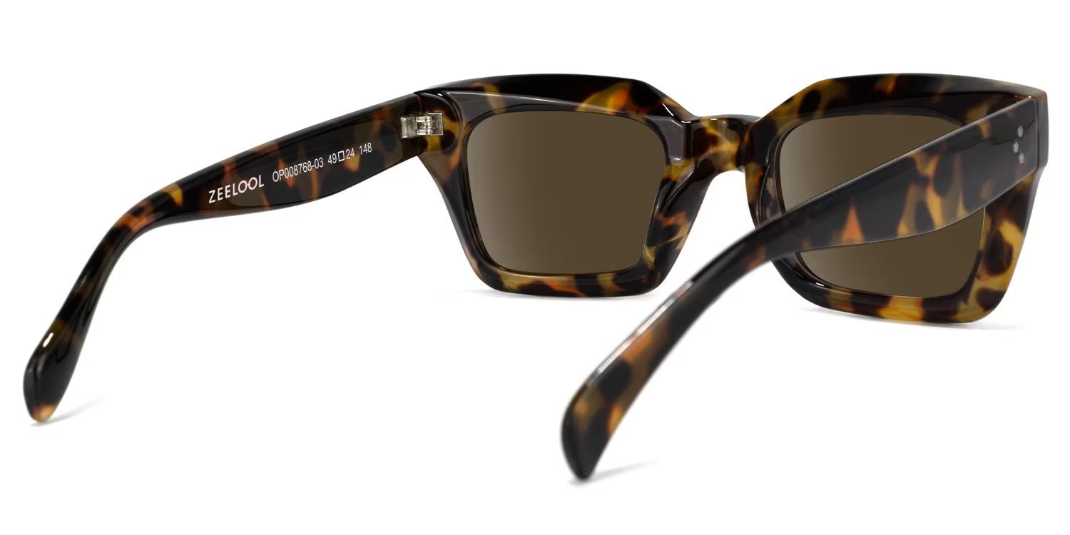 Nevaeh Plastic Tortoise Square Frame Sunglasses | ZEELOOL UK3