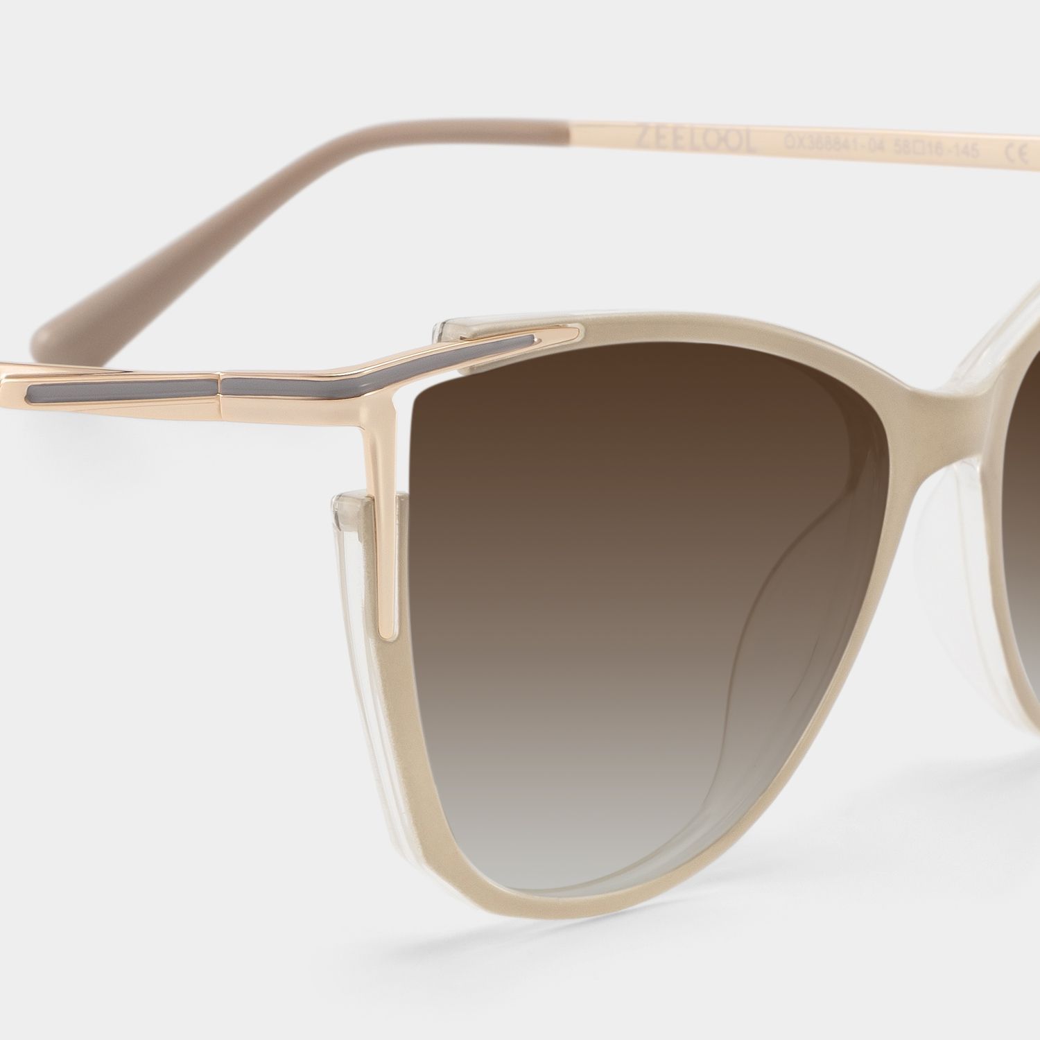 Yomary Cat Eye Khaki Full Rim Sunglasses | ZEELOOL UK4