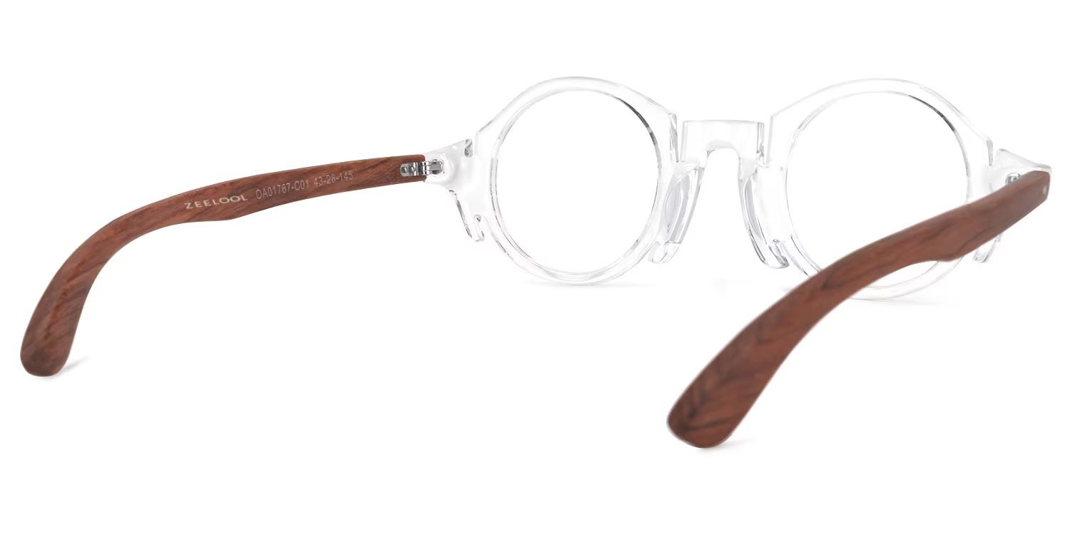 Charlie Round Clear Frame Glasses | ZEELOOL UK3