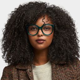 Harrell Dark-Green Square Glasses0