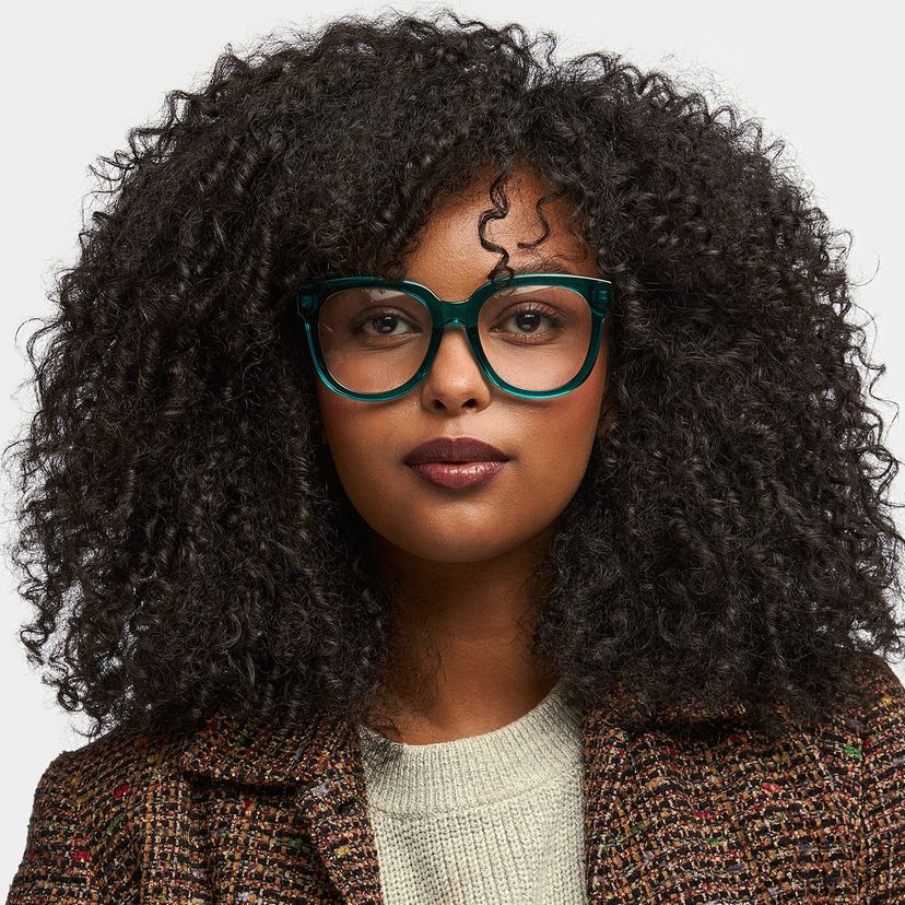 Harrell Dark-Green Square Glasses