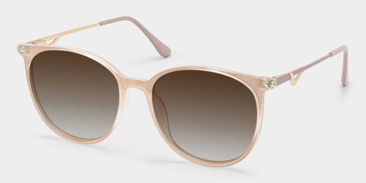 Chanty Pink Frame Sunglasses with Round Style | ZEELOOL UK2