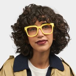 Liizbeett Yellow Square Glasses0
