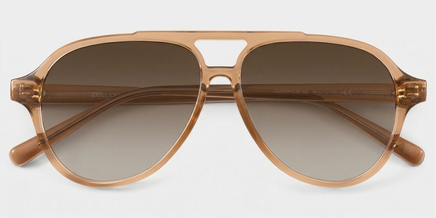 Drew Aviator Clear Brown Full Rim Sunglasses | ZEELOOL UK1