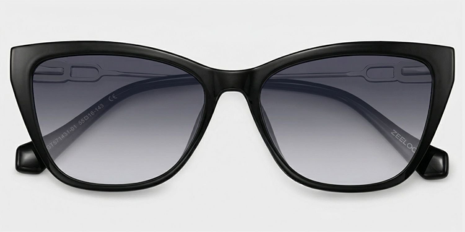 Celeste Cat Eye Black Sunglasses for Women & Men | ZEELOOL UK1