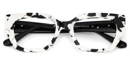 Flare Cow Print Rectangle Glasses2