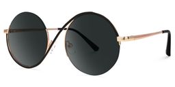 Flozif Black Round Sunglasses1