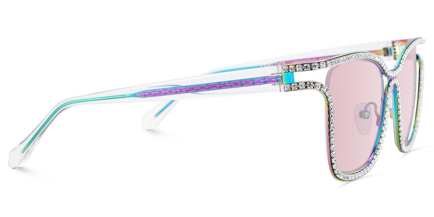 Shine Iridescent Square Polarized Sunglasses for Driving | ZEELOOL UK3