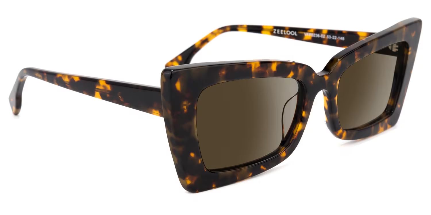 Newell Acetate Tortoise Rectangle Frame Sunglasses | ZEELOOL UK2