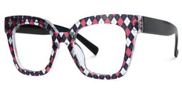 Malcolm Rhombus Pattern Square Glasses2