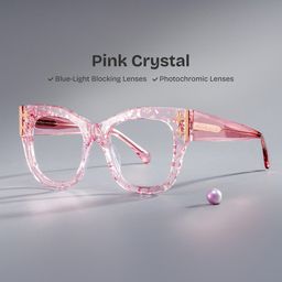 Minfia Pink Square Glasses0