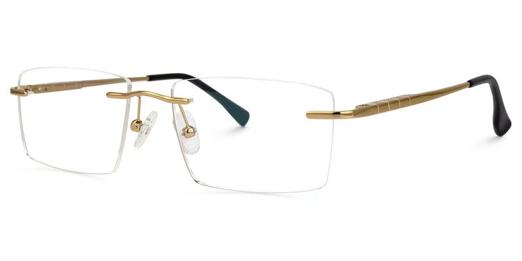Cetina Gold Rectangle Glasses