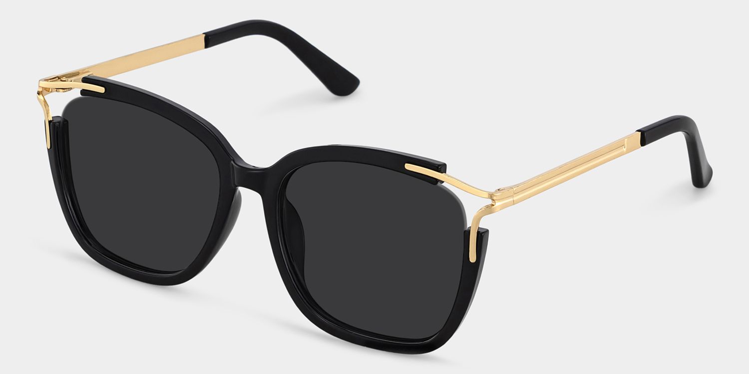 Sidibe Black Square Polarized Sunglasses for Driving | ZEELOOL UK2