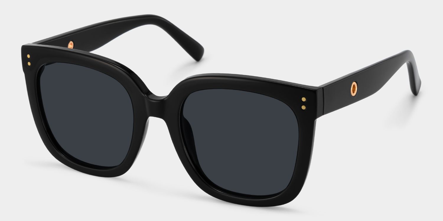 Ebony Square Black Sunglasses for Women & Men | ZEELOOL UK2