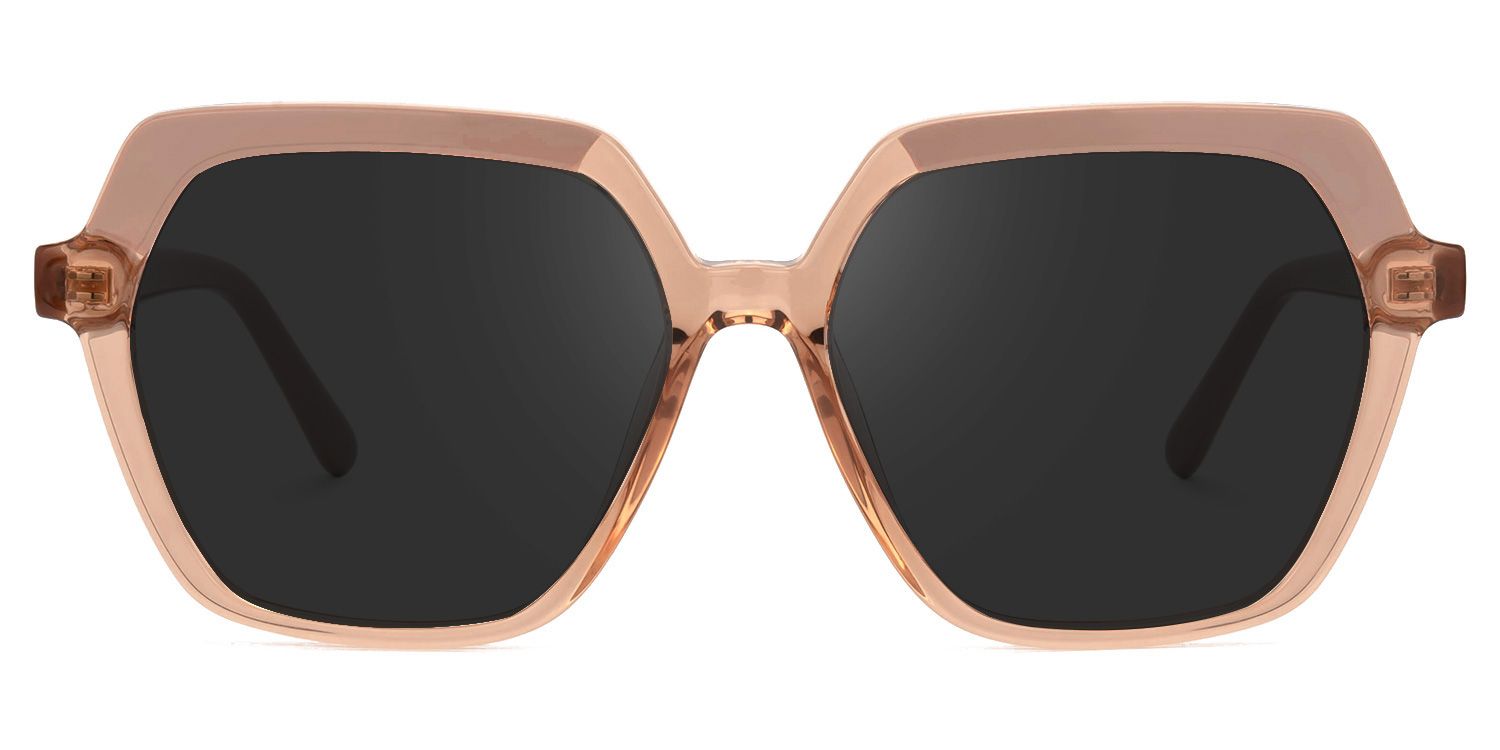 Norah Beige Geometric Sunglasses to Frame Your Face | ZEELOOL UK0