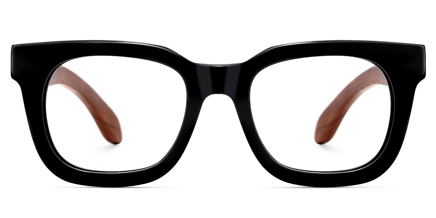 Sam Rectangle Wood Thick Frame Glasses for Men | Zeelool0