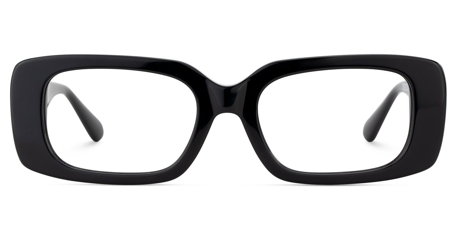 Jonas Rectangle Black Color Frame Glasses for Women | ZEELOOL UK1