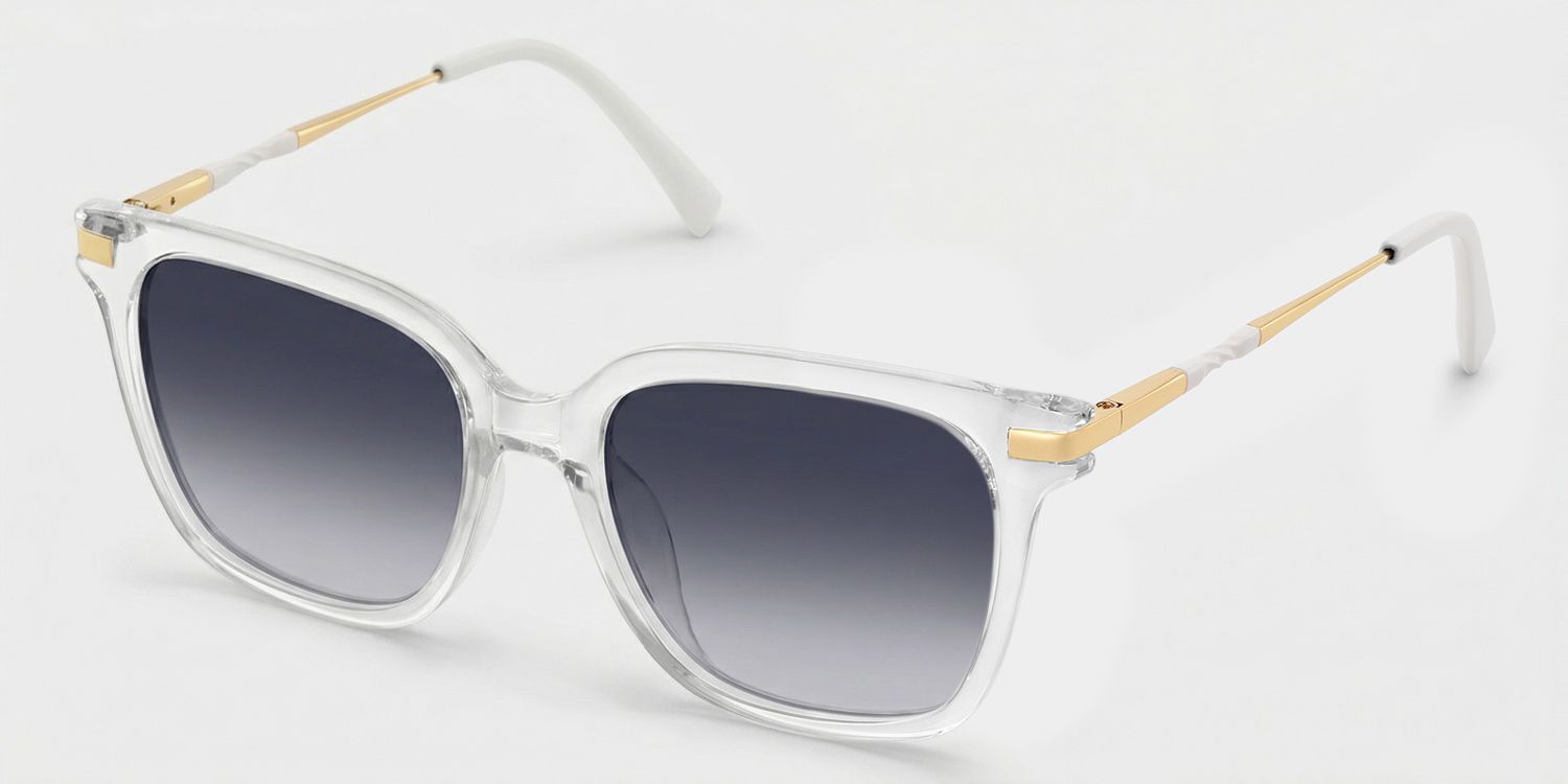 Jacqui Rectangle Clear Full Rim Sunglasses | ZEELOOL UK2