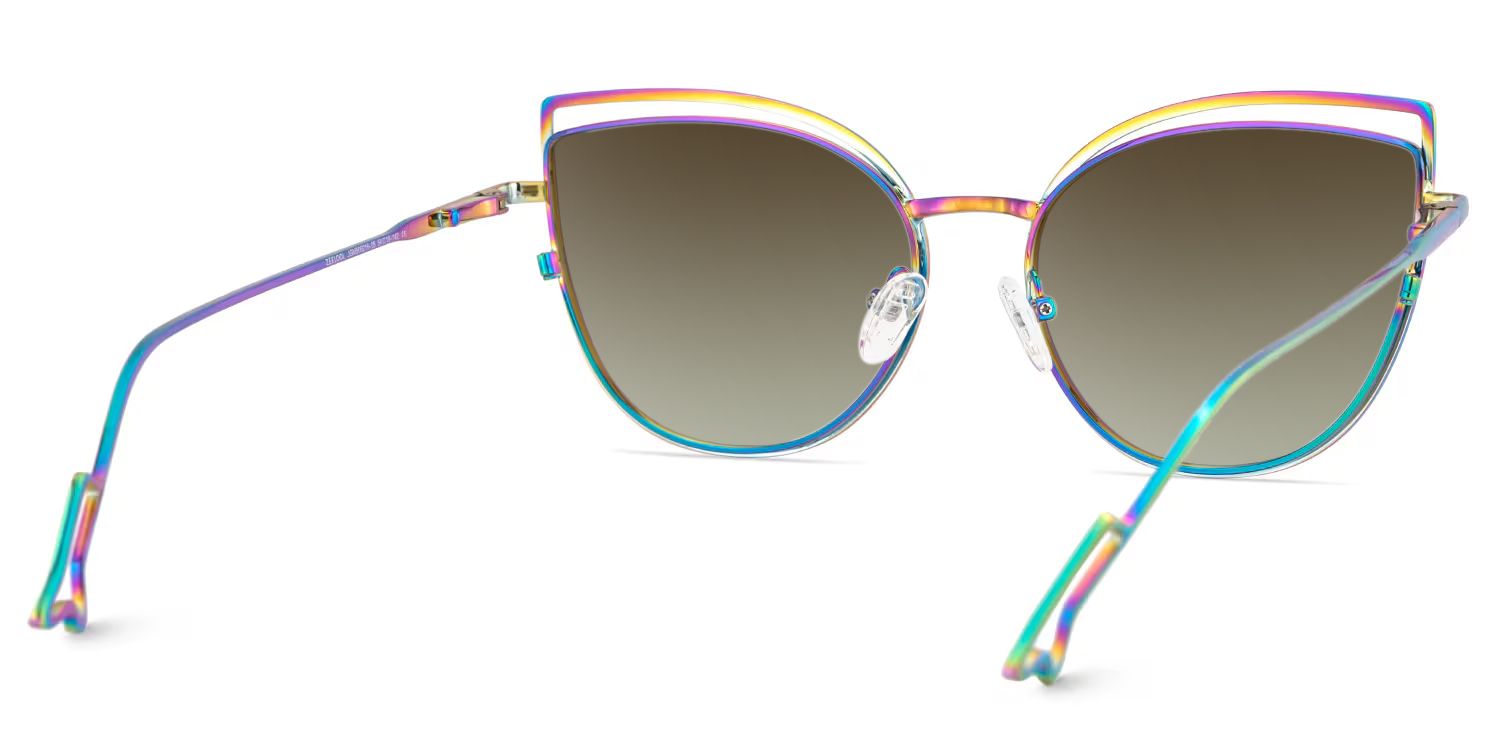 Spivey Iridescent Frame Sunglasses with Cat Eye Style | ZEELOOL UK4